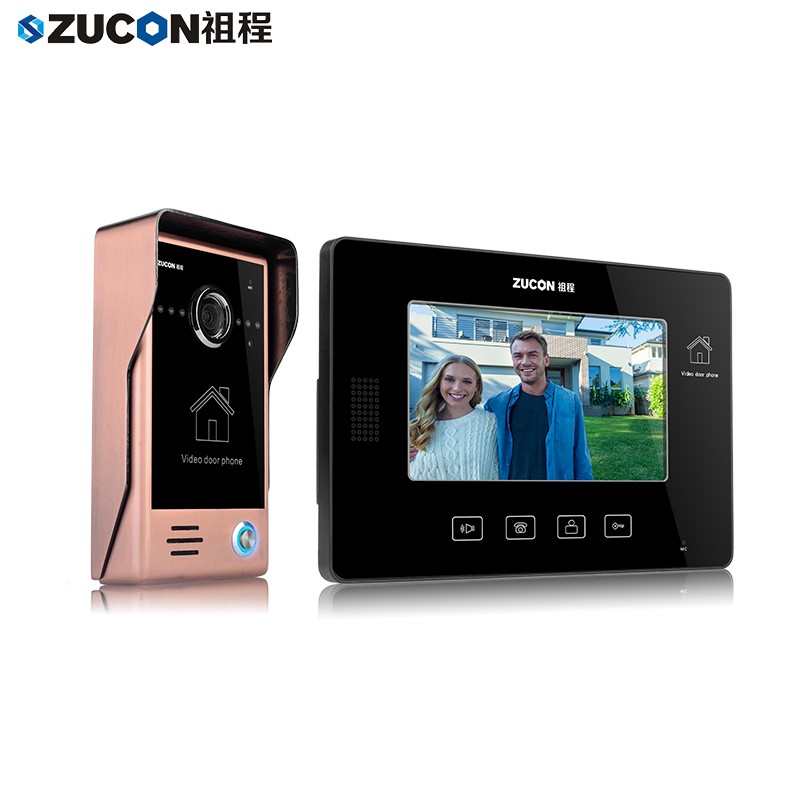 ZUCON祖程别墅有线可视对讲门铃彩色高清夜视7寸10寸屏刷卡密码