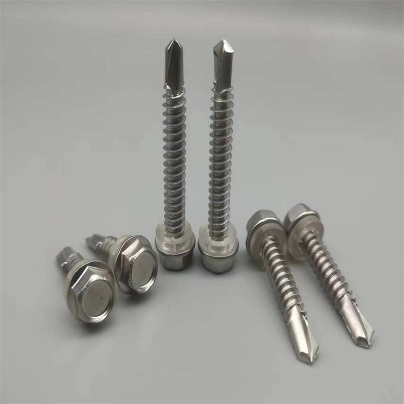 304/410不锈钢 钻尾丝 外六角头钻尾螺自攻螺丝彩钢瓦自钻燕尾钉