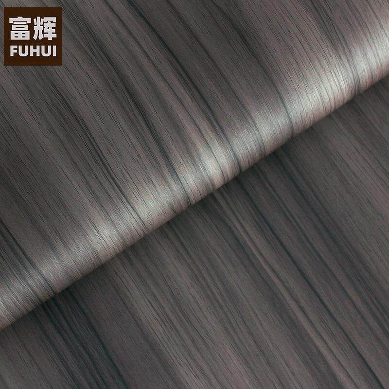 深灰色装饰木纹自粘墙纸3D立体家具翻新贴橱柜导气槽波音软片贴纸