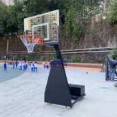 户外地埋篮球架方管地埋篮球架室内青少年比赛手摇可升降篮球架框