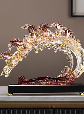 马到成功摆件高级感客厅电视柜酒柜装饰品办公室乔迁开业礼物