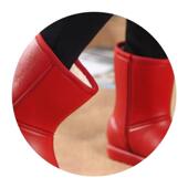 一体加绒雨靴洗车工作保暖雨鞋 加厚泡沫棉水靴雪地靴中筒 女冬季