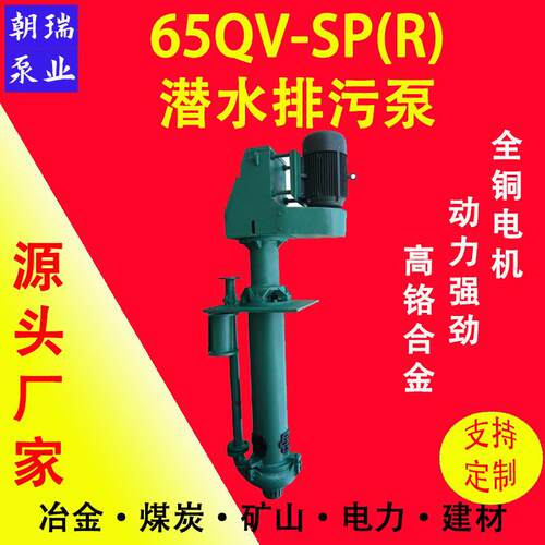 65QV-SP(R)液下渣浆泵输送腐蚀性高浓度粗颗粒渣浆高铬合金耐磨