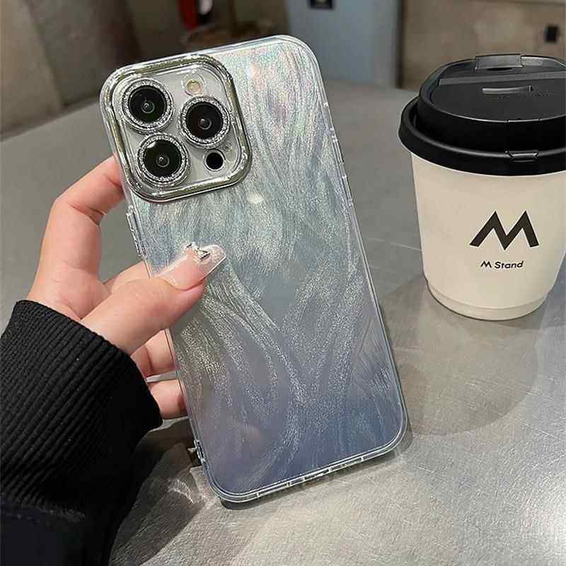 适用于苹果超级好看手机壳苹果15promax手机壳羽毛苹果16精孔手机壳iphone17电镀镜框11轻奢12银色羽纱,3C数码配件,手机保护套/壳,淘宝优惠券,粉丝福利购,淘宝优惠卷