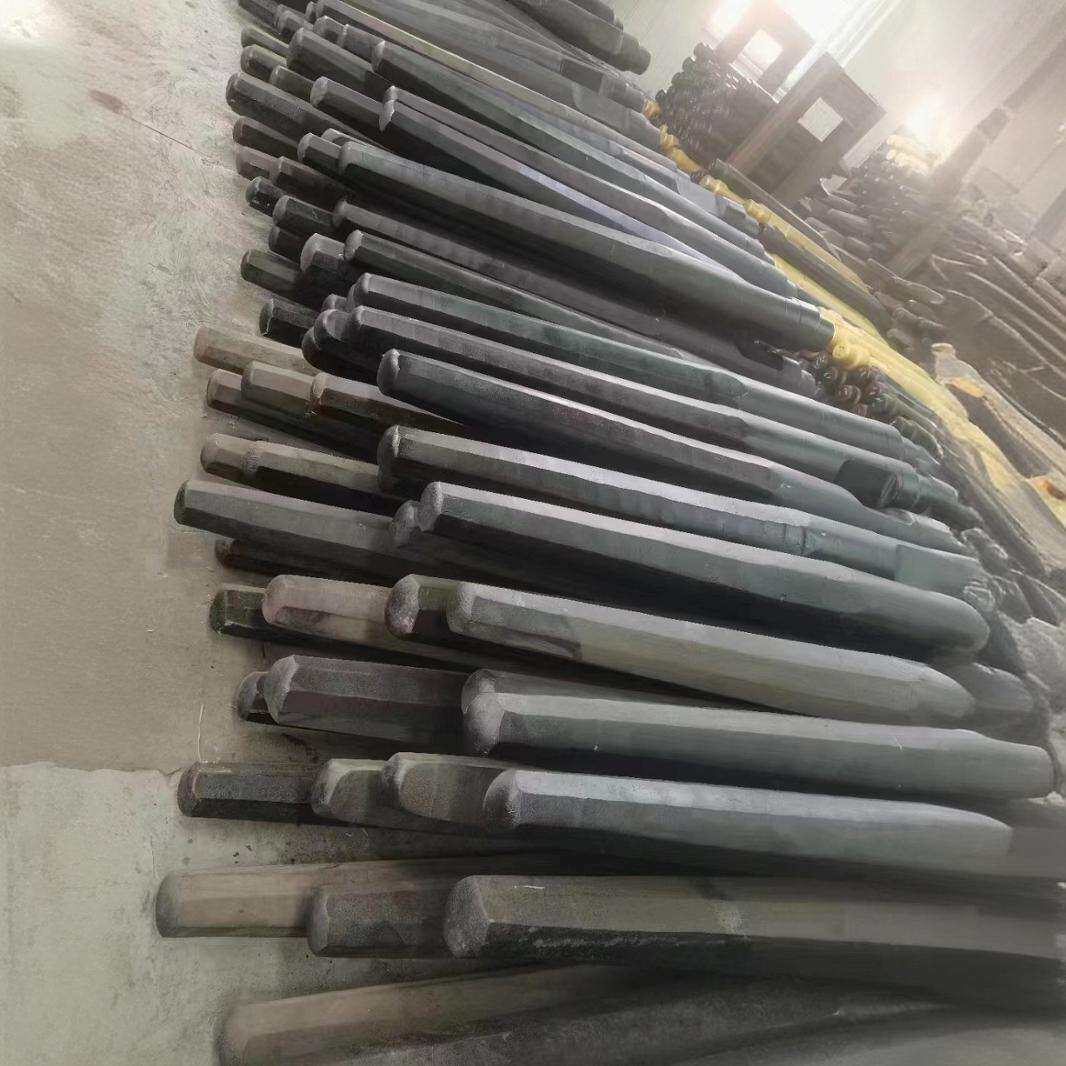 钎杆 破碎锤头 挖机配件炮钎钢钎 圆形底座直径夯头钎杆