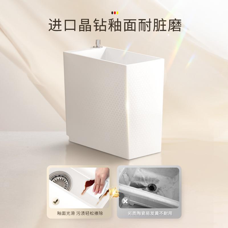 陶瓷拖把池家用阳台拖把盆大号方形拖布池卫生间墩布池落地拖帕池