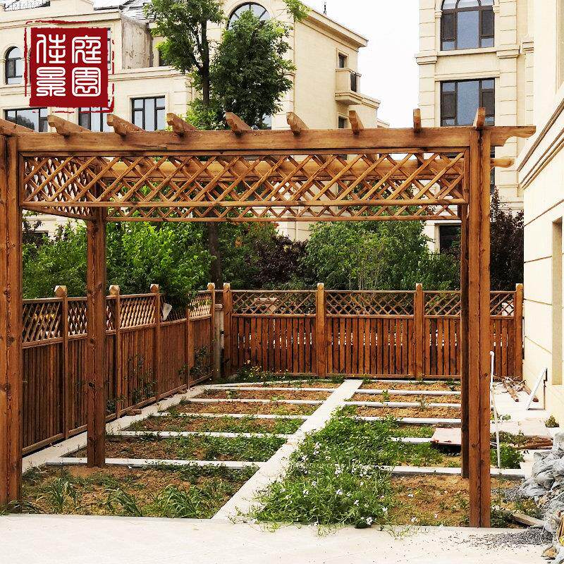 葡萄架庭院防腐木户外碳化木花架廊架花园地板长廊架子简易爬藤架