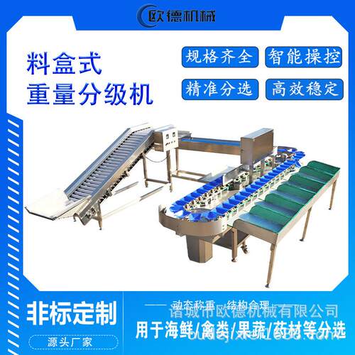 生蚝多级别分拣机称重分级机生蚝重量分选机分拣机料盒分选精准