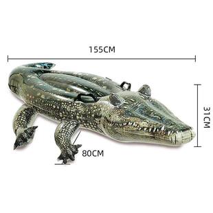 充气鳄鱼浮排 儿童水上坐骑冲浪座圈泳圈