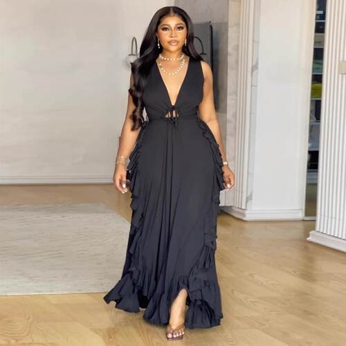 Shoulder less ruffle edge high waist crop top suspender