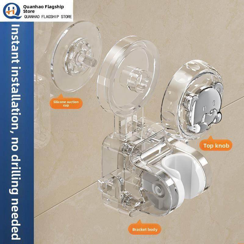 洗头变得简单而不扭伤你的背部！强力吸盘淋浴头支架，无需钻孔,家庭/个人清洁工具,脸盆架,淘宝优惠券,粉丝福利购,淘宝优惠卷