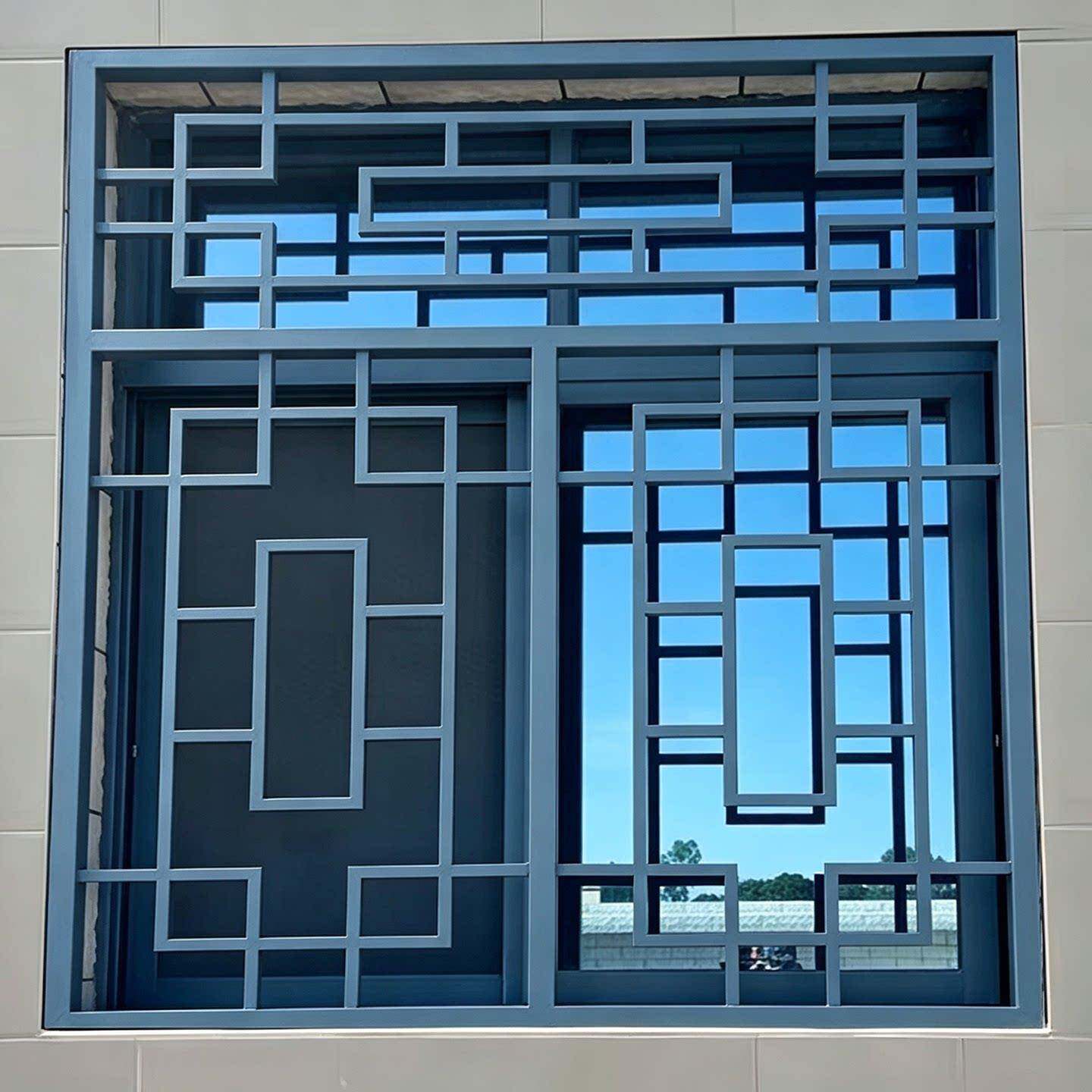 铝合金防盗窗花格栅阳台防护窗新中式镂空花格自建房窗户防盗格栅