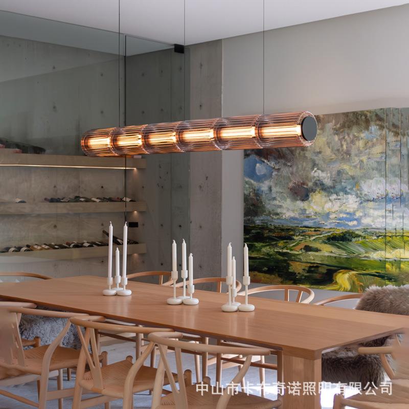 加拿大COLUMN设计师轻奢极简卧室床头灯一字长条玻璃餐厅艺术吊灯