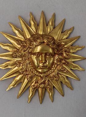 欧式太阳女神复古金色壁挂人物摆件树脂银色浮雕壁饰工艺饰品贴花