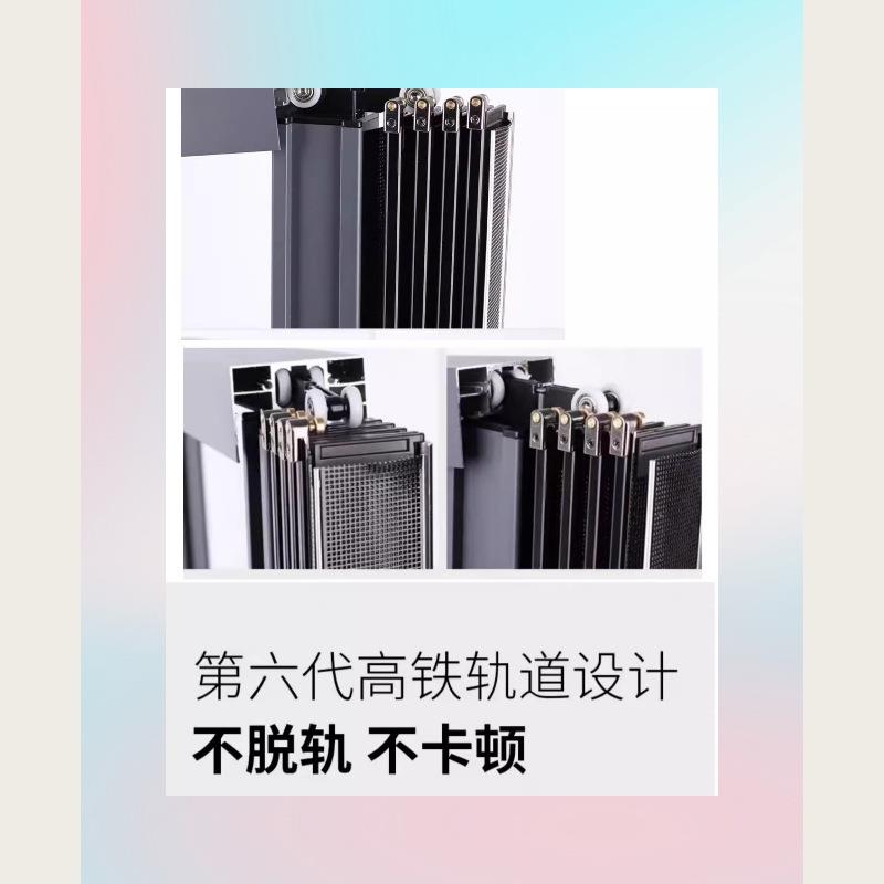 金刚网折叠纱门平网防盗带锁防猫狗老鼠铝合金隐形推拉式高清沙门