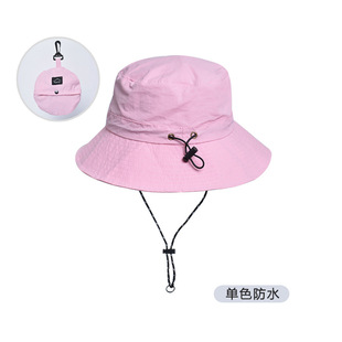 新款季防水夫帽男户外钓鱼登山帽折叠收纳拼色遮阳防晒帽子女