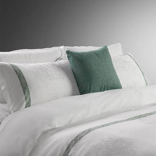 酒店布草四件套纯棉68支民宿0馆被套枕宾套纯白贡OAD缎提0花源头