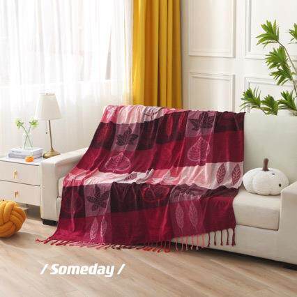 美式欧式单人沙发巾盖布亚马逊出口网红款披肩盖毯流苏毯子