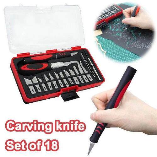 18Pcs Craft Knife SK5 Steel Blades Hobby Knife Scalpel