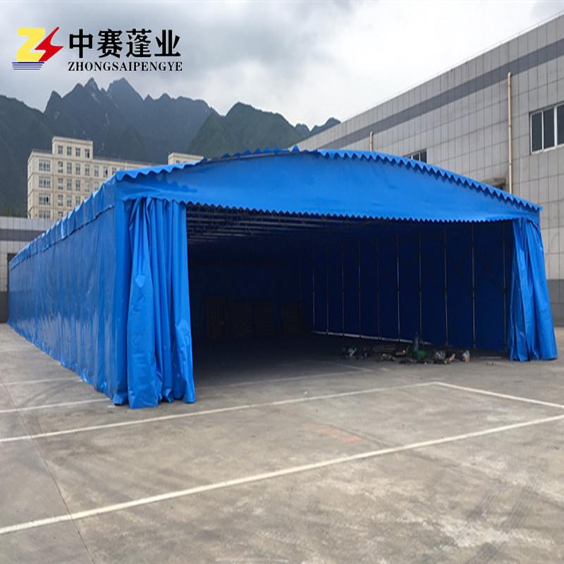 西安移动推拉伸缩蓬折叠式遮阳蓬户外夜市防雨蓬活动式物流仓库蓬