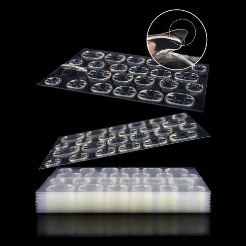 12 Sheets/288pcs Super Sticky Jelly Glue Press-On Nails With