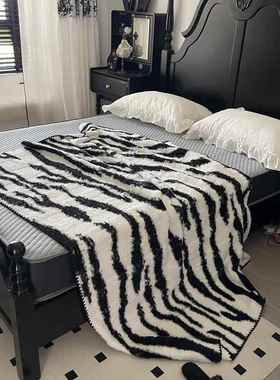 四季午绵睡毛毯沙BLS发盖毯休闲毯轻奢软子半边绒加厚披肩针织绵