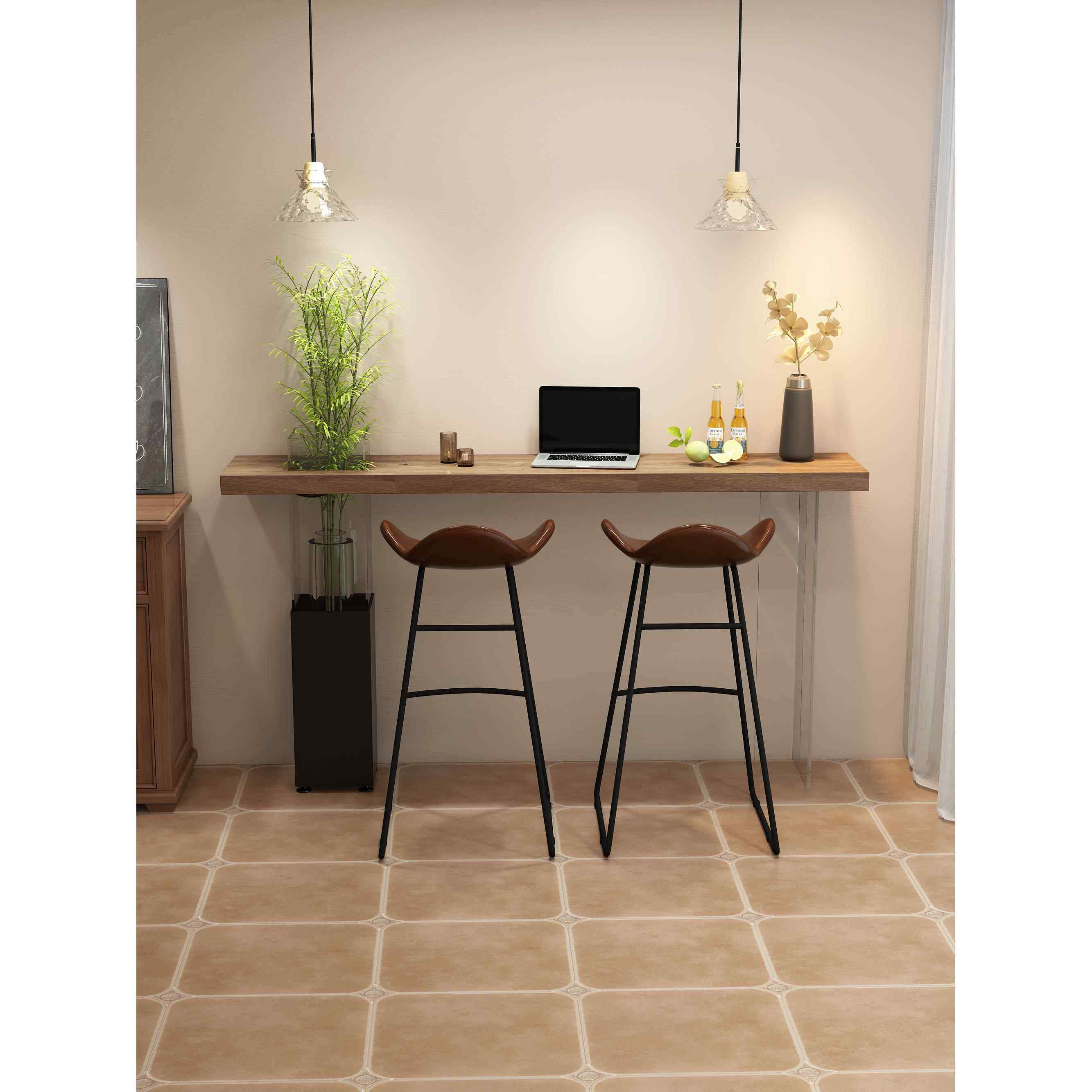 简约现代亚克力吧台桌实木家用酒吧落地窗吧台桌椅阳台高脚长条桌,住宅家具,吧台,淘宝优惠券,粉丝福利购,淘宝优惠卷