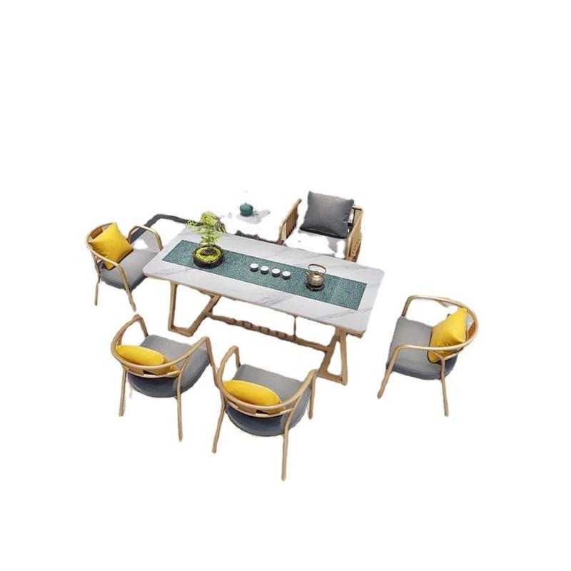 轻奢岩板茶桌椅组合办公室会客桌阳台泡茶桌简约现代新中式小茶台