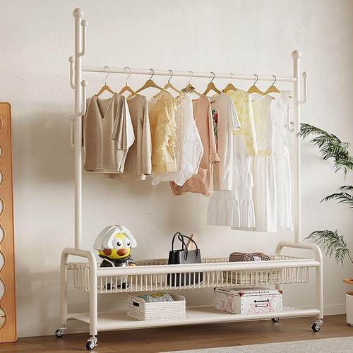 晾衣架杆家用衣帽架卧室架内衣服挂房间简易物收纳加粗移动落地置