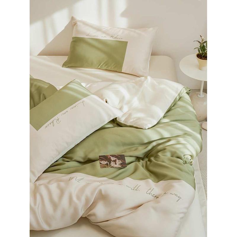 感被套凉 冰奥地利夏支丝ali660三件套四丝丝裸睡天床单件套滑