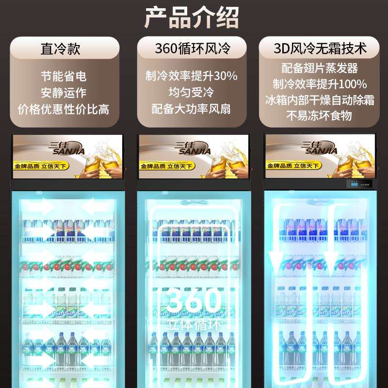 超市饮料冷藏展示柜柜立式商用冰箱单门保鲜柜双门啤酒柜饭店冰柜