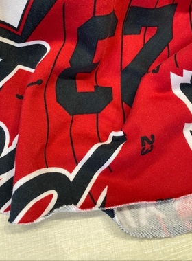 红色 大字母 A 反面绒 宽幅155cm 1.5m