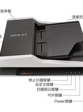 紫光 F2125 A4平板+ADF双平台 彩色双面自动批量扫描仪 国产系统