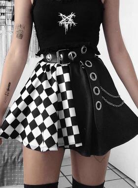 Women's Plaid Print Short A Line Summer Clothes Women