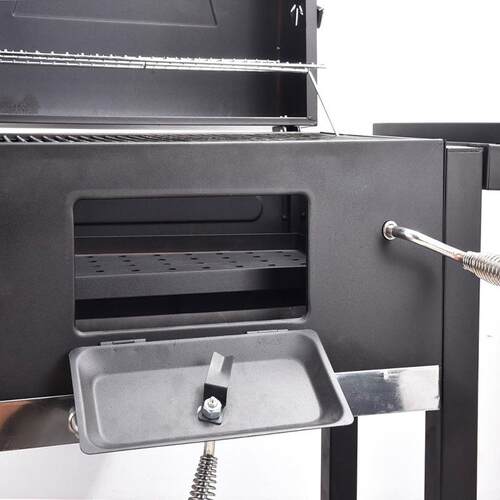 新款直销BBQ庭院大四方炉方形取暖炉烟熏烧烤架加厚户外大型手推