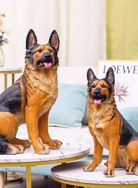 狗摆件招财客厅落地树脂工艺品仿真德牧家居摆设看家狗玄关吉祥物