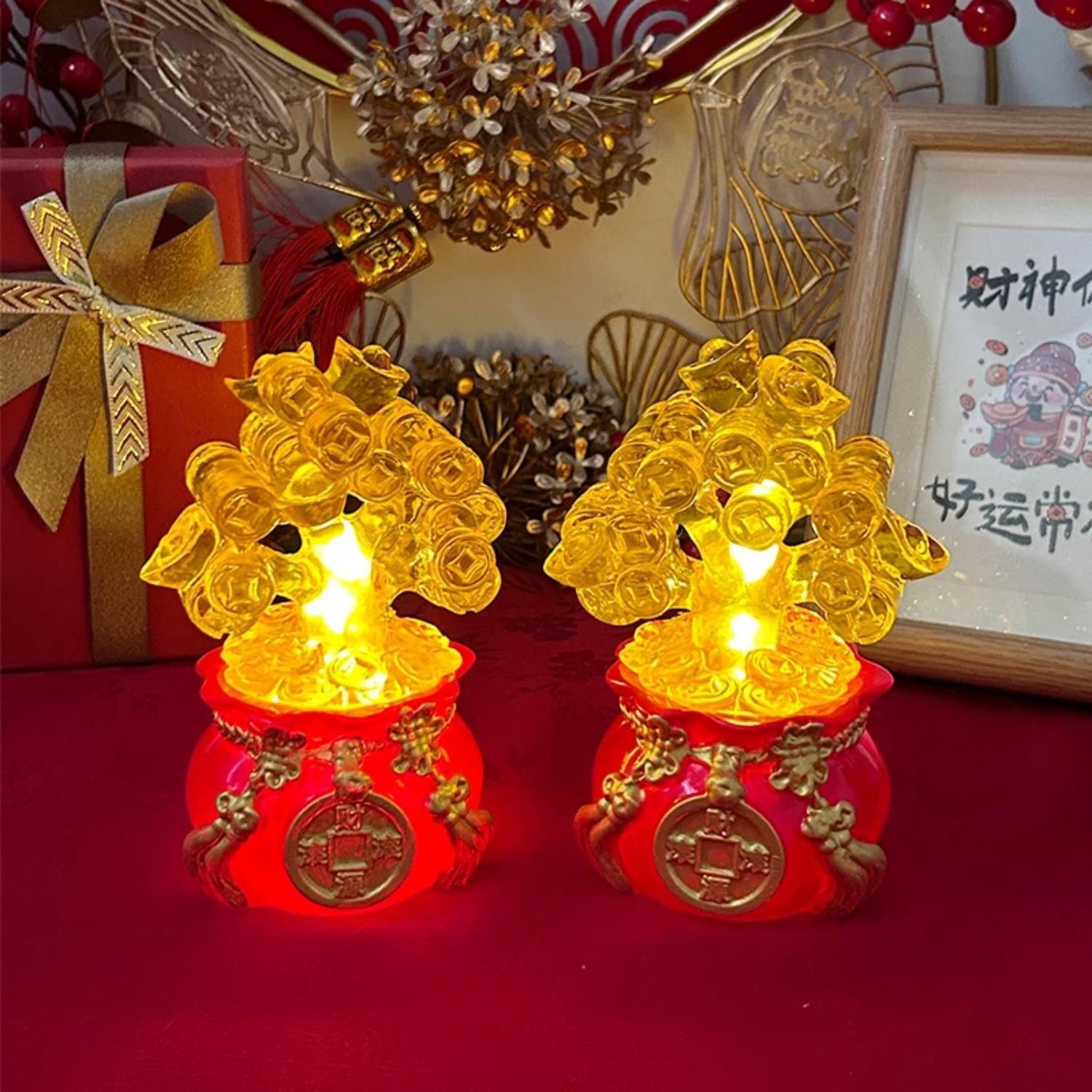 发财树摇钱树小夜灯创意摆件家居客厅玄关酒柜开业装饰礼品新年