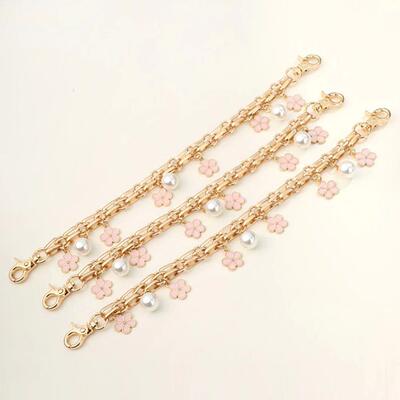 Bag Strap Extender Chain Flower Butterfly Pearl Pattern Hand