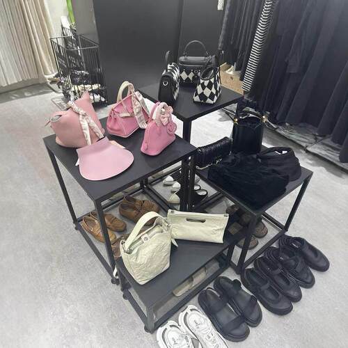服装架服装店货架落地中岛高低流水台铁艺简约茶几橱窗模特展示架