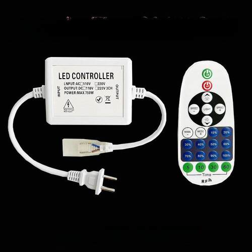 220V单色LED灯带两针调光器RF射频遥控器大功率调亮度带记忆开关