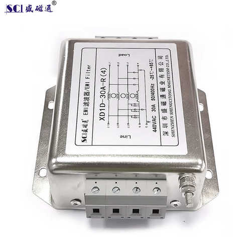 XD1D-30A-R(4）三相四线440VAC 30A电源滤波器