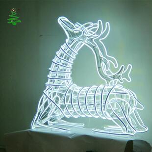 LED动装 物造型跪灯观霓虹管AEO户外饰灯防雨景节日灯展鹿造型灯