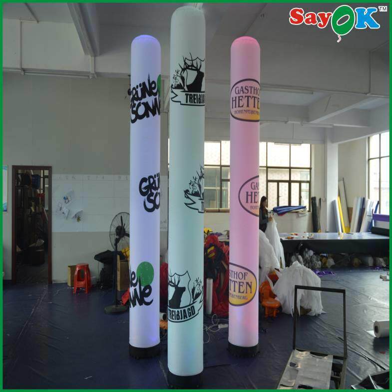 工厂夜跑场地布景装饰充气LED灯柱开业广告宣传立柱充气式