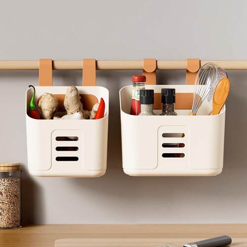 Bathroom storage rack, kitchen small hanging basket, wall-mo