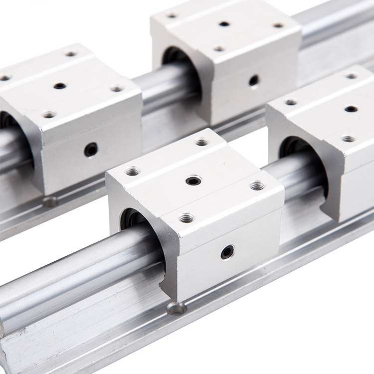 圆柱直线光轴铝托导轨套装整套SBR12 16 20 25 30木工滑台滑轨道