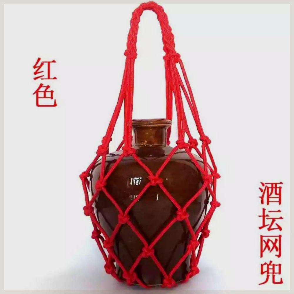 酒具复古酒坛子兜手提兜加重酒缸搬运网兜彩色编织兜绳酒厂定做