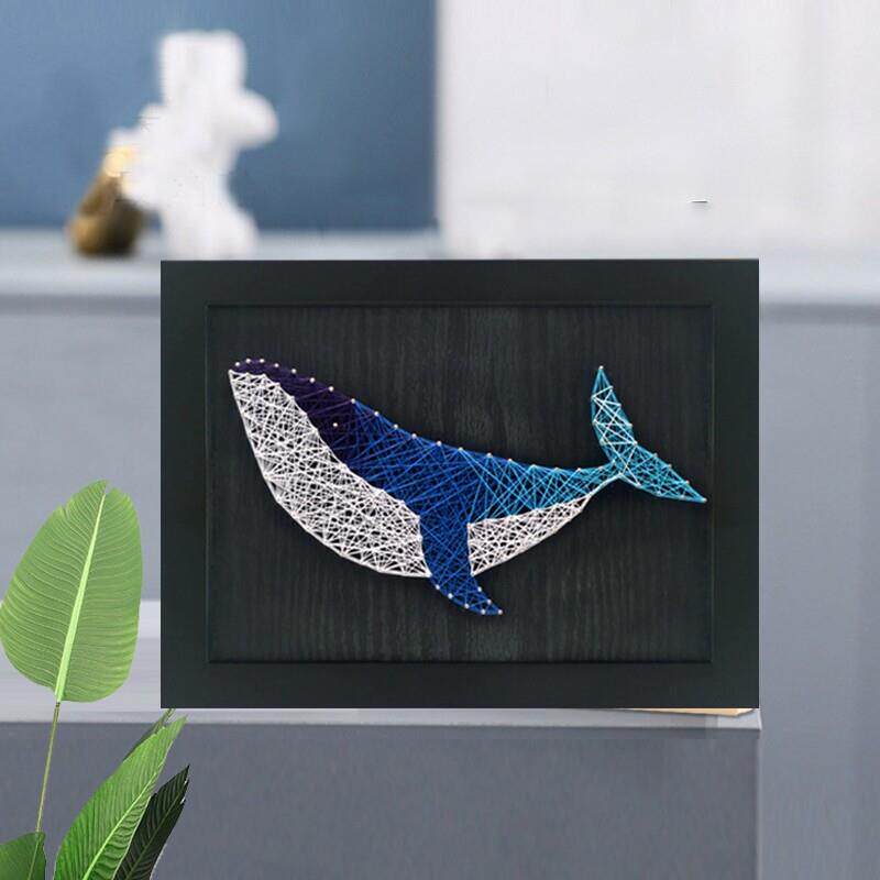 动物钉子绕线 线画 画diy手工制作材料包钉绕画 画弦丝画 画摆件