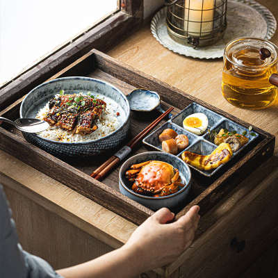 2025新款高级一人食餐具仪式感分格餐盘套装早餐盘子碗碟精致托盘