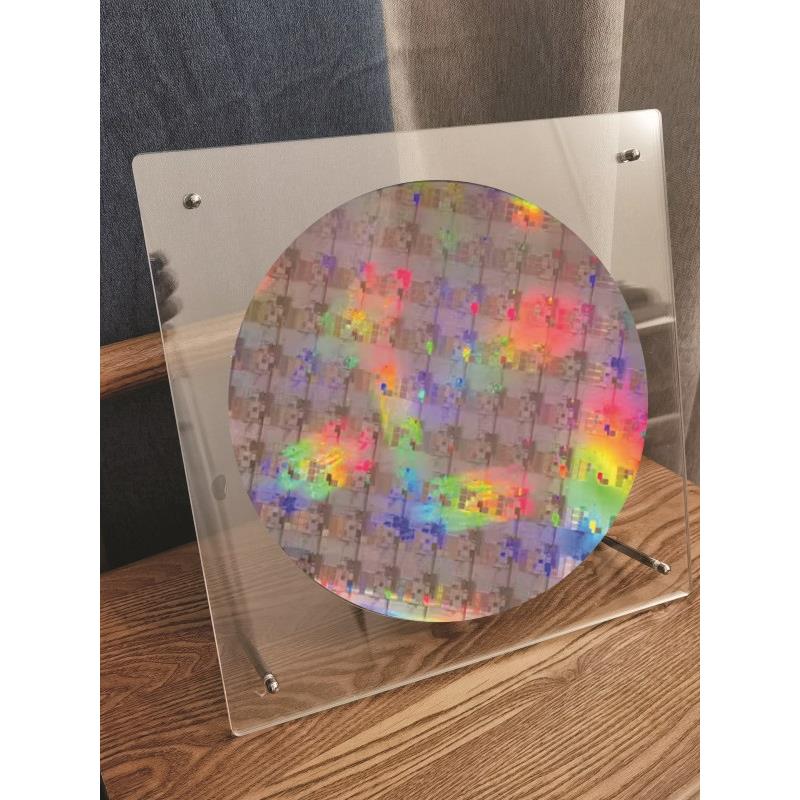 亚克力透明晶圆展示盒12寸陈列架支架托架摆件硅片样品芯片晶片