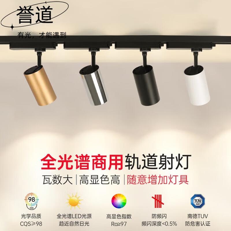 誉道轨道灯商用led射灯全光谱护眼客厅明装二线导轨条服装店铺 砂